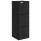 Preview: Wandschrank 35 x 37 x 102 cm Holzwerkstoff Schwarz Eichen-Optik