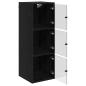 Preview: Wandschrank 35 x 37 x 102 cm Holzwerkstoff Schwarz Eichen-Optik