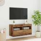 Preview: ARDEBO.de - TV-Wandschrank 80 x 30 x 40 cm Altholz Holzwerkstoff