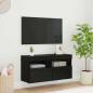 Preview: ARDEBO.de - TV-Wandschrank 80 x 30 x 40 cm Schwarz Eichen-Optik