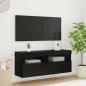 Preview: ARDEBO.de - TV-Wandschrank 100 x 30 x 40 cm Schwarz Eichen-Optik