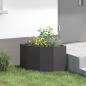 Preview: Eckpflanzer Schwarz 45 x 45 x 35 cm Stahl
