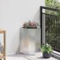 Preview: ARDEBO.de - Eckpflanzer Silber 30 x 30 x 50 cm Edelstahl