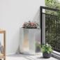 Preview: ARDEBO.de - Eckpflanzer Silber 30 x 30 x 50 cm Verzinkter Stahl