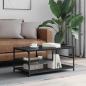 Preview: ARDEBO.de - Couchtisch Schwarz Eichen-Optik 90 x 49 x 40 cm Holzwerkstoff