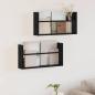 Preview: ARDEBO.de - Magazinregal 2 Stk. Schwarz Eichen-Optik 60 x 12 x 30 cm