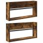 Preview: Magazinregal 2 Stk. Räuchereiche 60 x 12 x 30 cm Holzwerkstoff