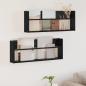 Preview: ARDEBO.de - Magazinregal 2 Stk. Schwarz Eichen-Optik 80 x 12 x 30 cm
