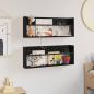 Preview: Magazinregal 2 Stk. Schwarz Eichen-Optik 80 x 12 x 30 cm