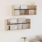 Preview: ARDEBO.de - Magazinregal 2 Stk. Sonoma-Eiche 80 x 12 x 30 cm Holzwerkstoff