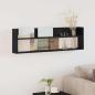 Preview: ARDEBO.de - Magazinregal mit Regal Schwarz Eichen-Optik 100 x 12 x 30 cm