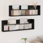 Preview: ARDEBO.de - Magazinregal 2 Stk. Schwarz Eichen-Optik 100 x 12 x 30 cm