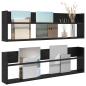 Preview: Magazinregal 2 Stk. Schwarz Eichen-Optik 100 x 12 x 30 cm