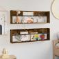 Preview: Magazinregal 2 Stk. Räuchereiche 100 x 12 x 30 cm Holzwerkstoff