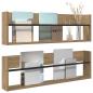 Preview: Magazinregal mit Regal 2 Stk. Artisan-Eiche 100 x 12 x 30 cm
