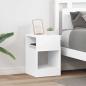Preview: ARDEBO.de - Beistelltisch 2 stk. Wei? 30,5 x 30 x 45 cm Holzwerkstoff