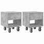 Preview: Nachttisch 2 stk. Beton Grau 40,5 x 40 x 48 cm Holzwerkstoff