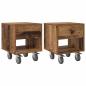 Preview: Nachttisch 2 stk. Altholz 40,5 x 40 x 48 cm Holzwerkstoff