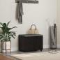 Preview: ARDEBO.de - Flurbank mit Kissen mit Regal Schwarze Eiche 60 x 38 x 46 cm