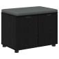 Preview: Flurbank mit Kissen mit Regal Schwarze Eiche 60 x 38 x 46 cm