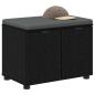 Preview: Flurbank mit Kissen mit Regal Schwarze Eiche 60 x 38 x 46 cm