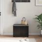 Preview: Flurbank mit Kissen mit Regal Schwarze Eiche 60 x 38 x 46 cm