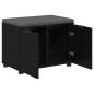 Preview: Flurbank mit Kissen mit Regal Schwarze Eiche 60 x 38 x 46 cm