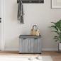 Preview: Flurbank mit Kissen mit Regal Graues Sonoma 60 x 38 x 46 cm