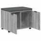 Preview: Flurbank mit Kissen mit Regal Graues Sonoma 60 x 38 x 46 cm