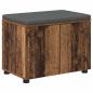 Preview: Flurbank mit Kissen mit Regal mit Tür Altholz 60 x 38 x 46 cm
