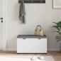 Preview: Flurbank mit Kissen mit Regal mit Speicher Weiß 80 x 38 x 46 cm
