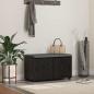 Preview: ARDEBO.de - Flurbank mit Kissen mit Regal Schwarze Eiche 80 x 38 x 46 cm