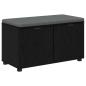 Preview: Flurbank mit Kissen mit Regal Schwarze Eiche 80 x 38 x 46 cm