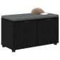 Preview: Flurbank mit Kissen mit Regal Schwarze Eiche 80 x 38 x 46 cm