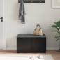 Preview: Flurbank mit Kissen mit Regal Schwarze Eiche 80 x 38 x 46 cm