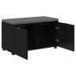 Preview: Flurbank mit Kissen mit Regal Schwarze Eiche 80 x 38 x 46 cm
