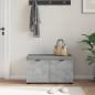 Preview: Flurbank mit Kissen mit Regal mit Tür Betongrau 80 x 38 x 46 cm