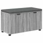 Preview: Flurbank mit Kissen mit Regal Graues Sonoma 80 x 38 x 46 cm