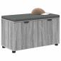 Preview: Flurbank mit Kissen mit Regal Graues Sonoma 80 x 38 x 46 cm
