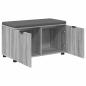 Preview: Flurbank mit Kissen mit Regal Graues Sonoma 80 x 38 x 46 cm