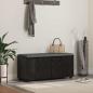 Preview: ARDEBO.de - Flurbank mit Kissen mit Regal Schwarze Eiche 100 x 38 x 46 cm
