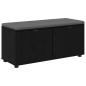 Preview: Flurbank mit Kissen mit Regal Schwarze Eiche 100 x 38 x 46 cm