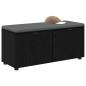 Preview: Flurbank mit Kissen mit Regal Schwarze Eiche 100 x 38 x 46 cm