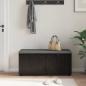 Preview: Flurbank mit Kissen mit Regal Schwarze Eiche 100 x 38 x 46 cm