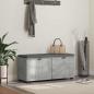 Preview: ARDEBO.de - Flurbank mit Kissen mit Regal Betongrau 100 x 38 x 46 cm