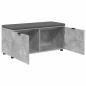Preview: Flurbank mit Kissen mit Regal Betongrau 100 x 38 x 46 cm