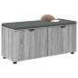 Preview: Flurbank mit Kissen mit Regal Graues Sonoma 100 x 38 x 46 cm