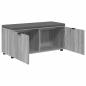 Preview: Flurbank mit Kissen mit Regal Graues Sonoma 100 x 38 x 46 cm