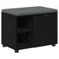 Preview: Flurbank mit Kissen mit Regal Schwarze Eiche 60 x 38 x 46 cm