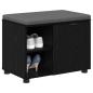 Preview: Flurbank mit Kissen mit Regal Schwarze Eiche 60 x 38 x 46 cm